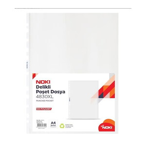 NOKI 4830 POŞET DOSYA DELİKLİ XL A4 100 LÜ #1