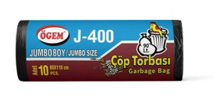 ÖGEM JUMBO BOY ÇÖP TORBASI 80x110cm MAVİ-SİYAH 400gr 10LU #1